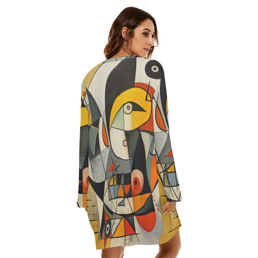 All-Over Print  Women's Loose Crew Neck Dress