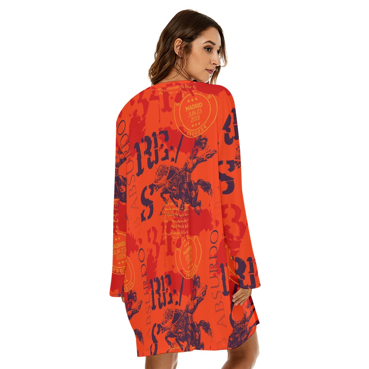 All-Over Print  Women's Loose Crew Neck Dress