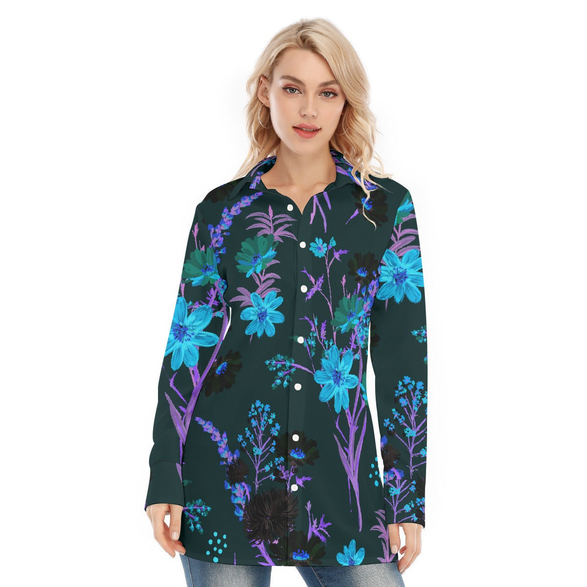 All-Over Print Women's Long Shirt