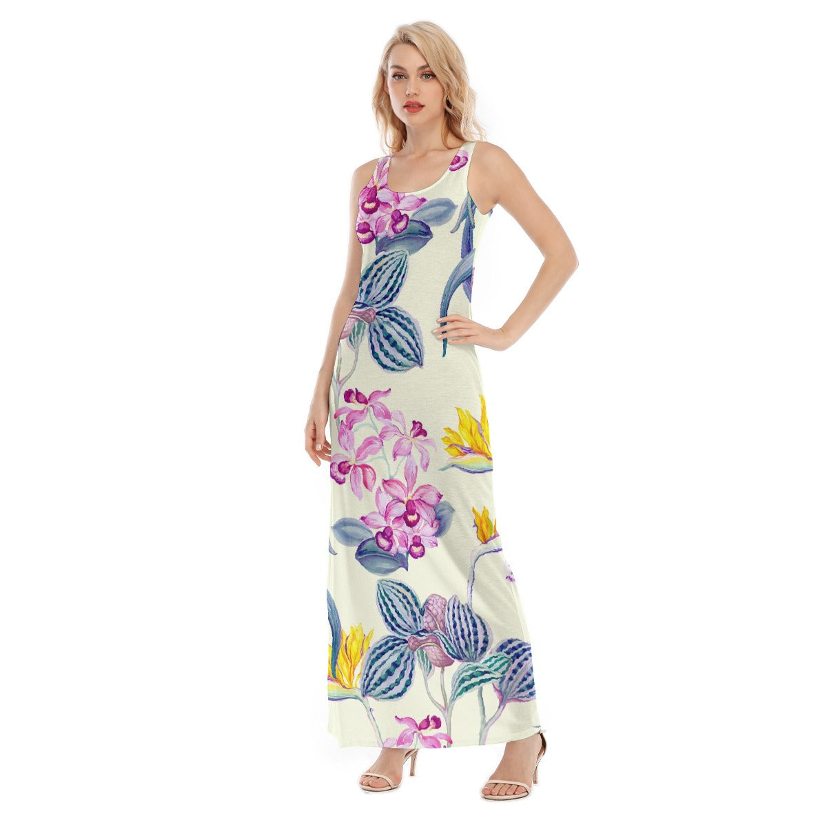 All-Over Print Women's Vest Dress | Length To Ankle