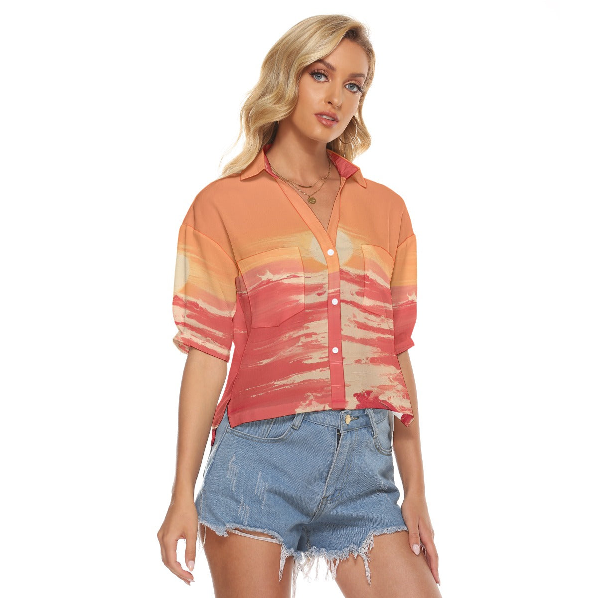 All-Over Print Women's V-neck Shirts