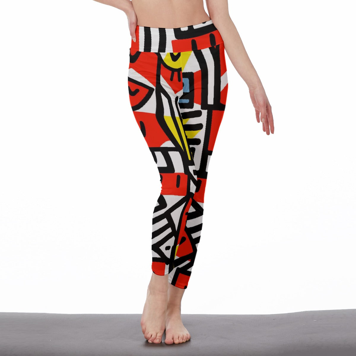 All-Over Print Women's High Waist Leggings | Side Stitch Closure