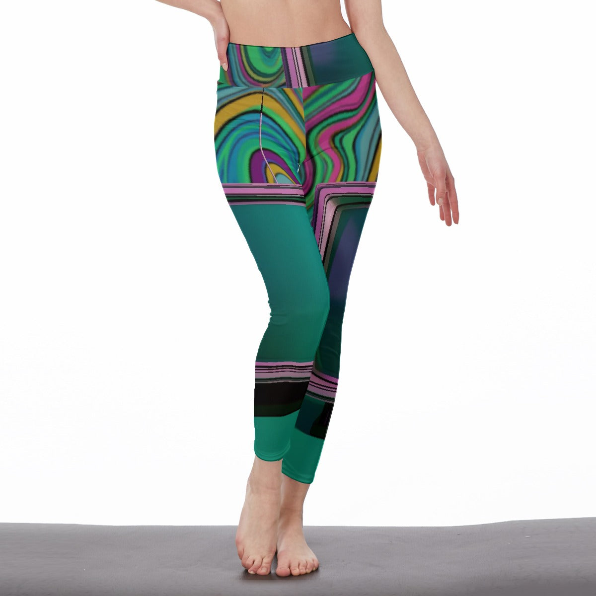 All-Over Print Women's High Waist Leggings | Side Stitch Closure