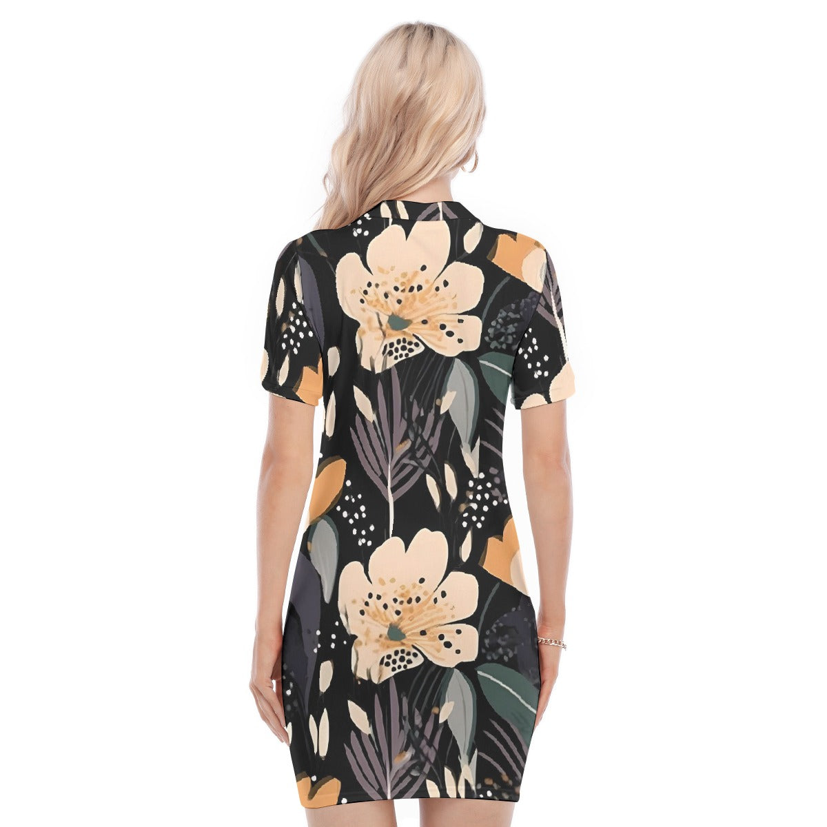 All-Over Print Women's Polo Collar Dress