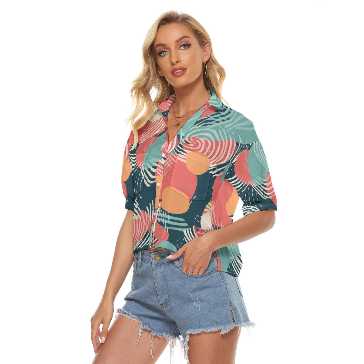 All-Over Print Women's V-neck Shirts