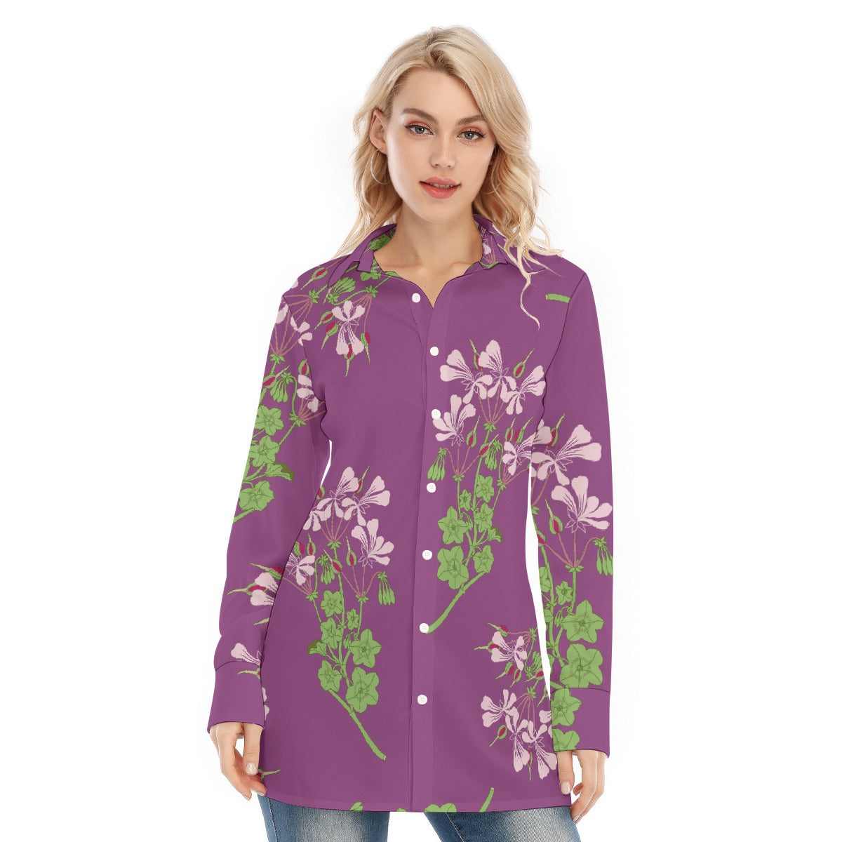 All-Over Print Women's Long Shirt