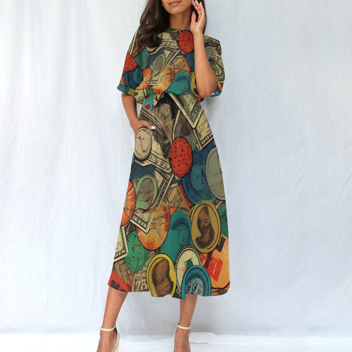 All-Over Print Women's Elastic Waist Dress