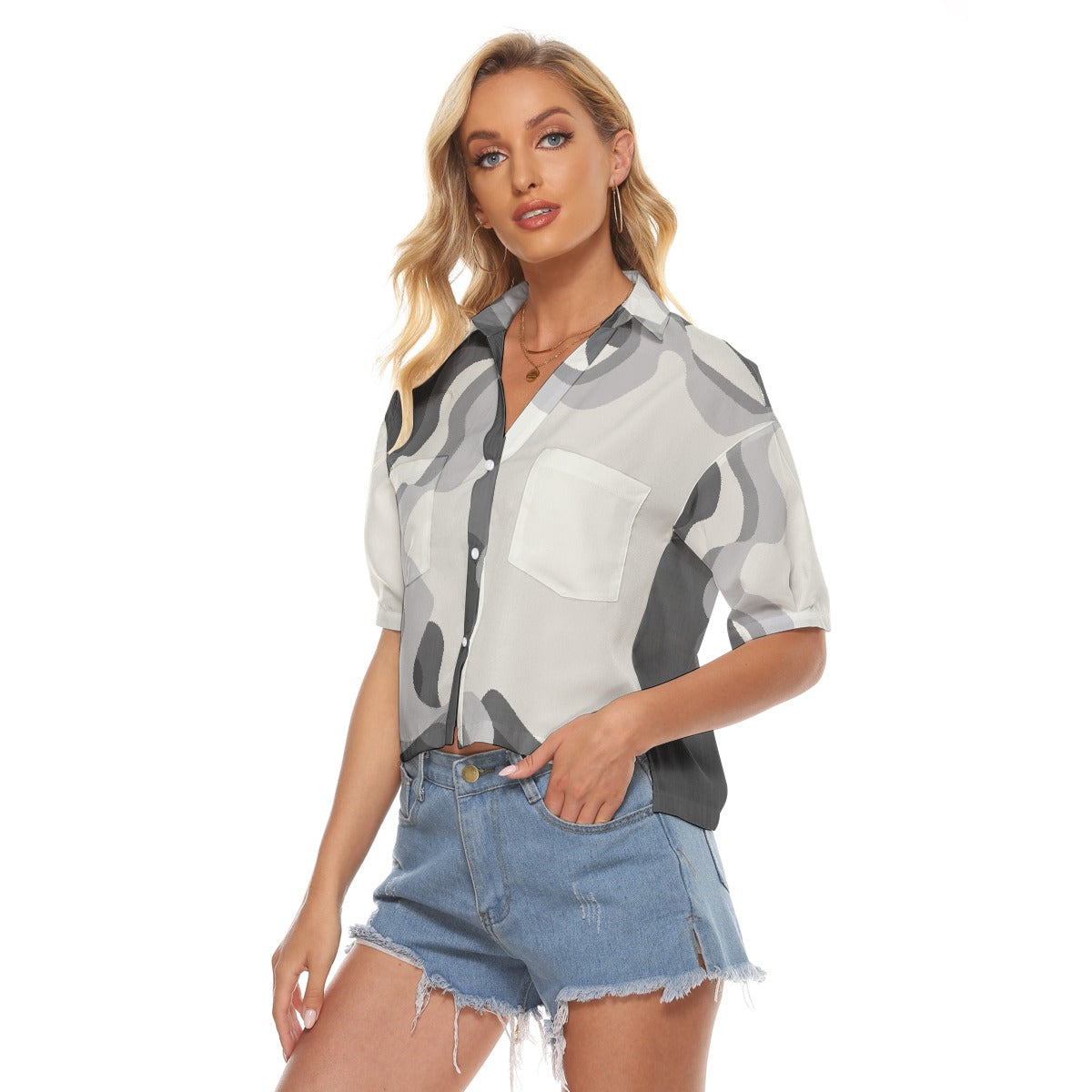 All-Over Print Women's V-neck Shirts