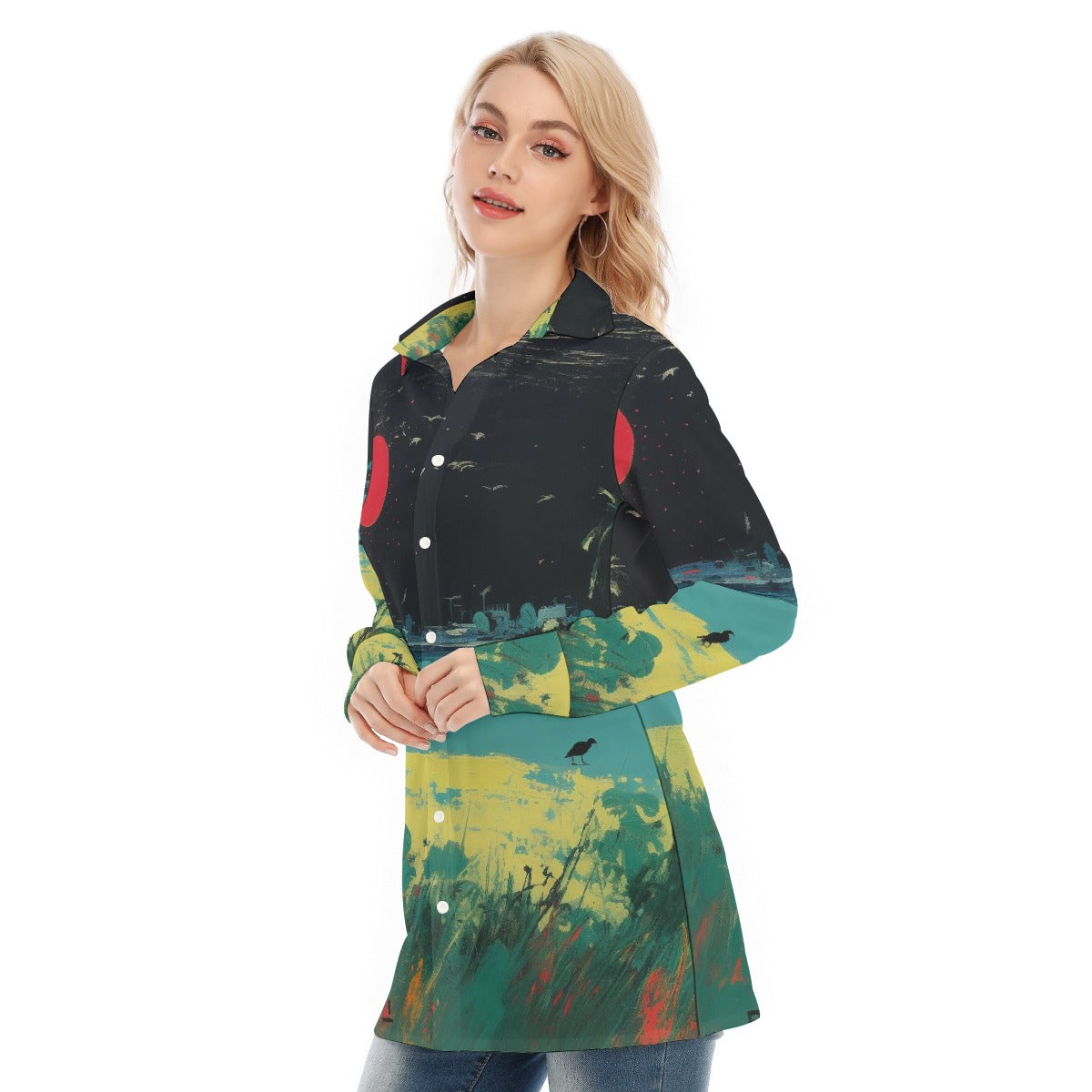 All-Over Print Women's Long Shirt