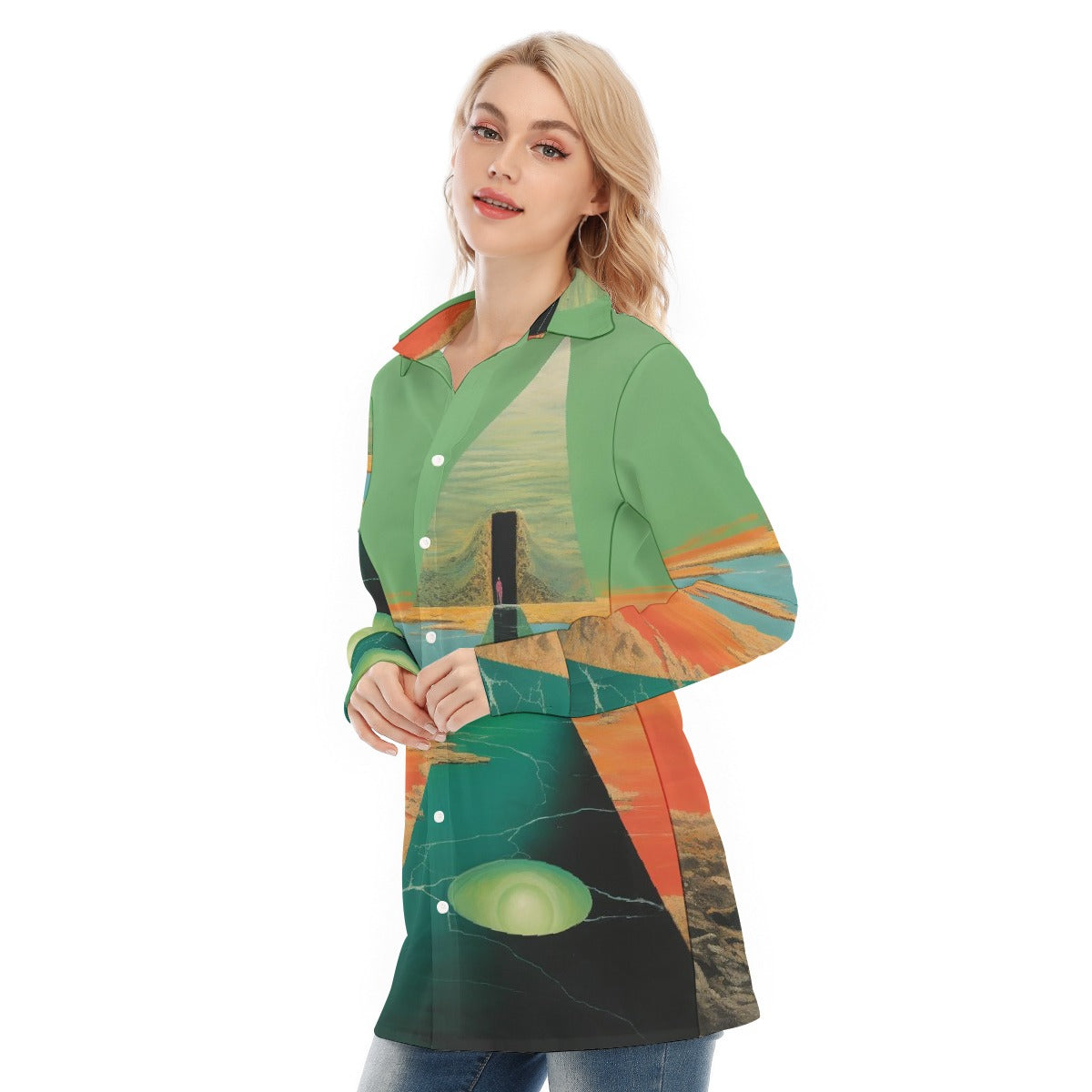 All-Over Print Women's Long Shirt