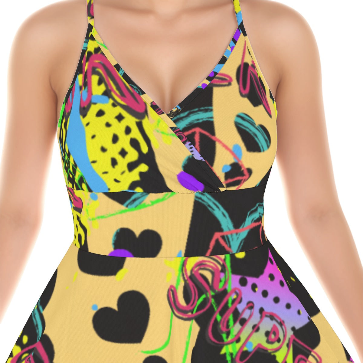 All-Over Print Women‘s Cross Cami Dress