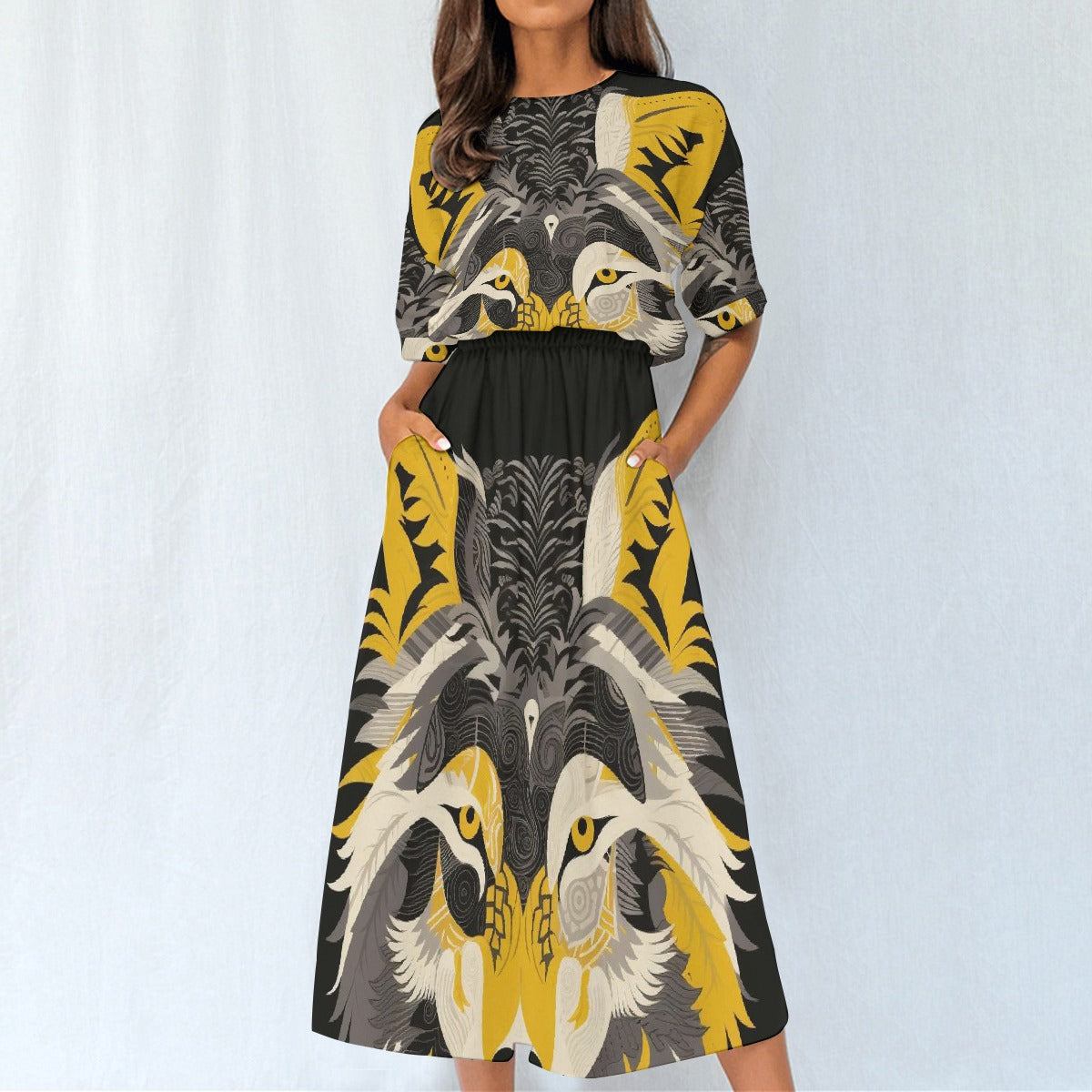 All-Over Print Women's Elastic Waist Dress