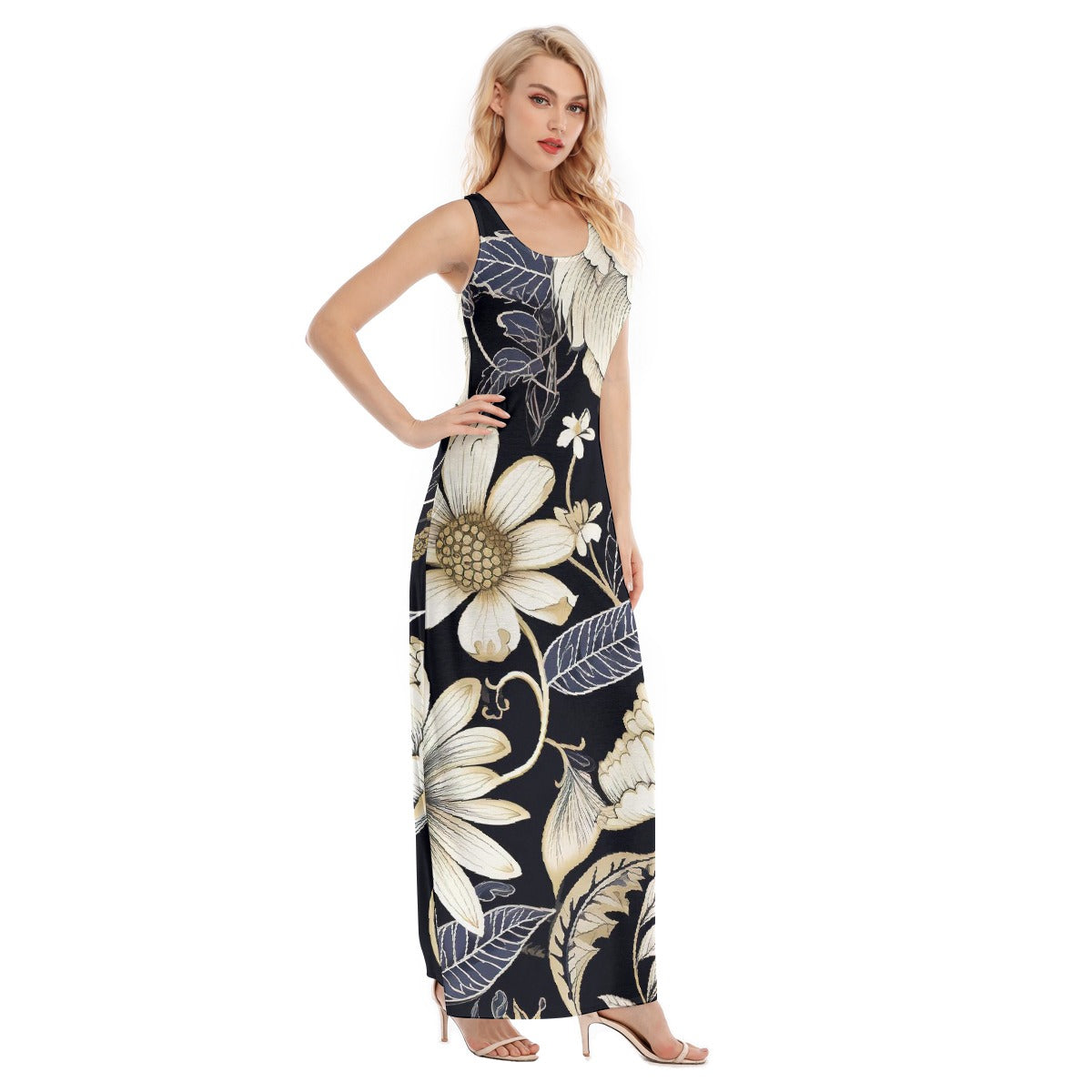 All-Over Print Women's Vest Dress | Length To Ankle