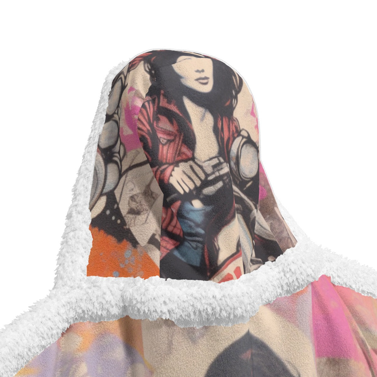 All-Over Print Unisex Wearable Hooded Blanket