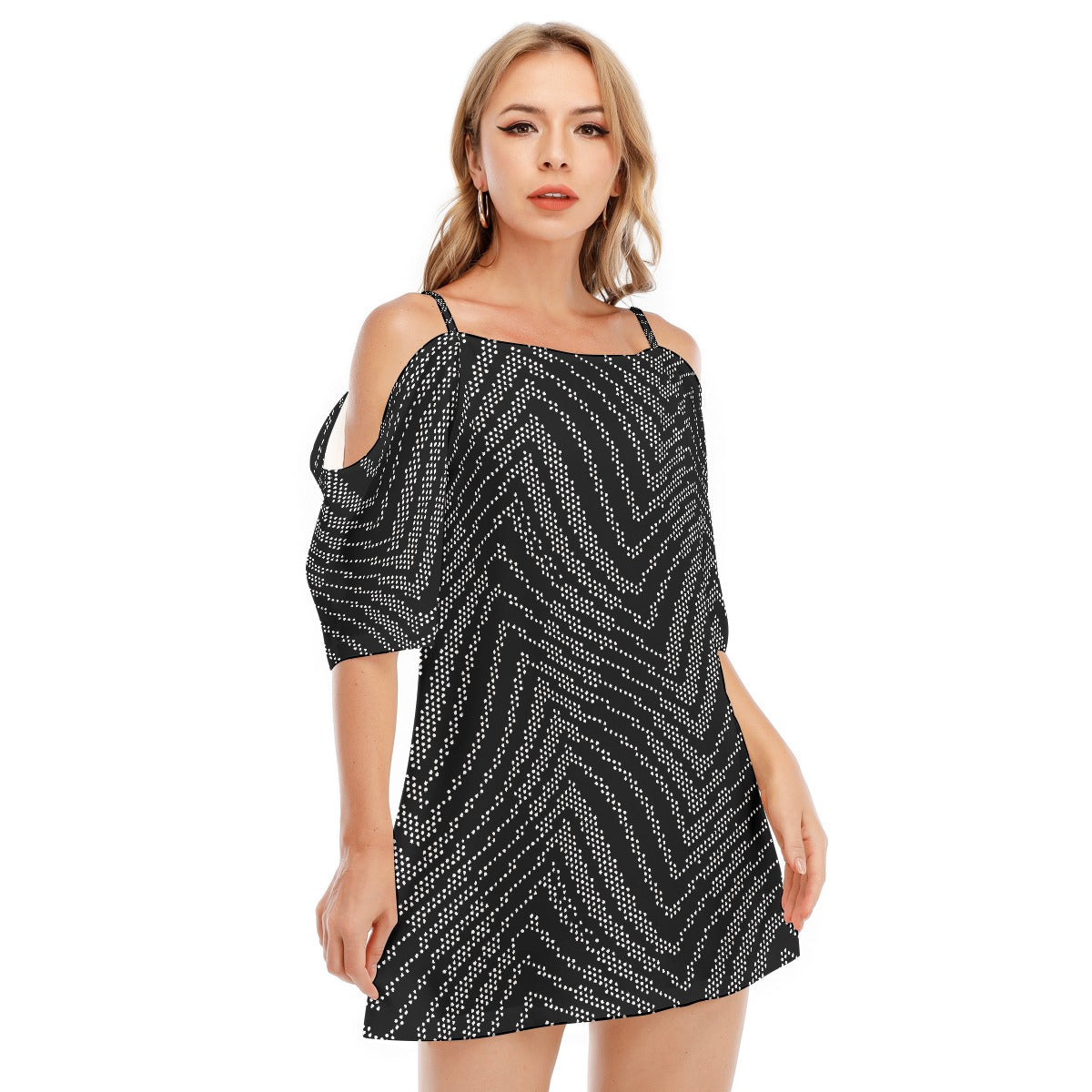 All-Over Print Women's Off-shoulder Cami Dress