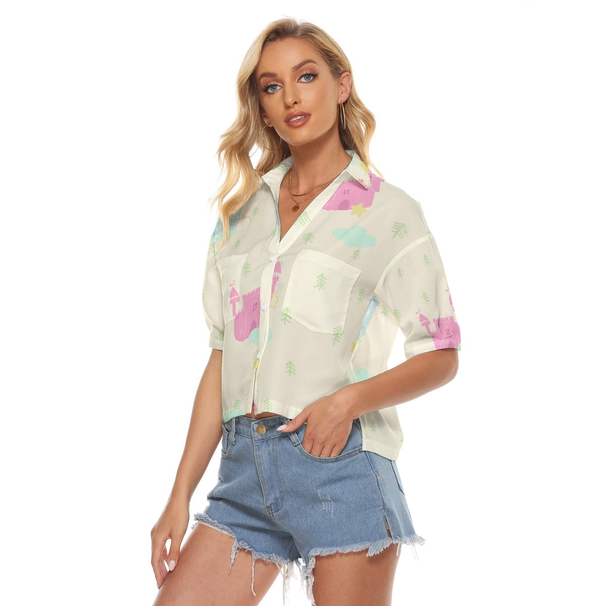 All-Over Print Women's V-neck Shirts