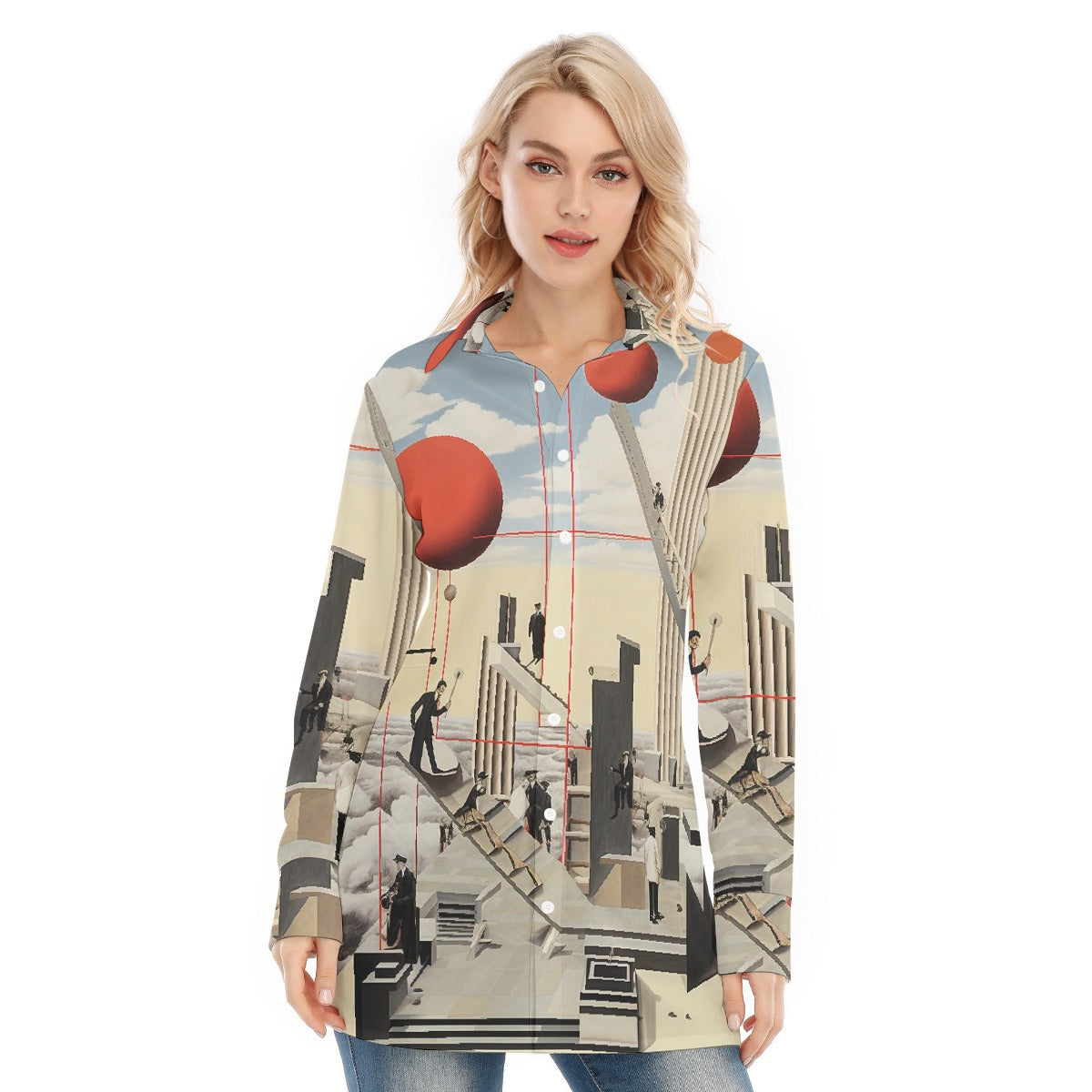 All-Over Print Women's Long Shirt