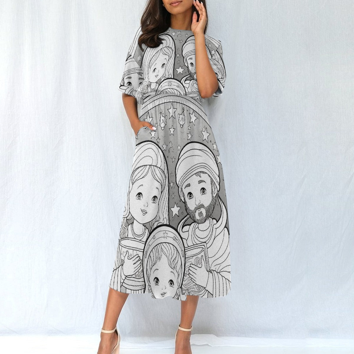 All-Over Print Women's Elastic Waist Dress