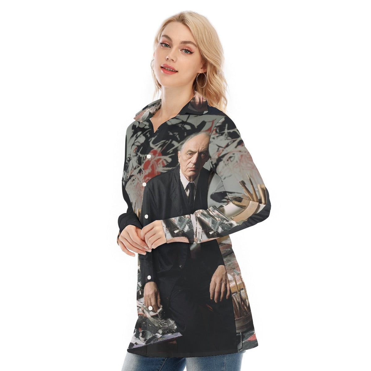 All-Over Print Women's Long Shirt