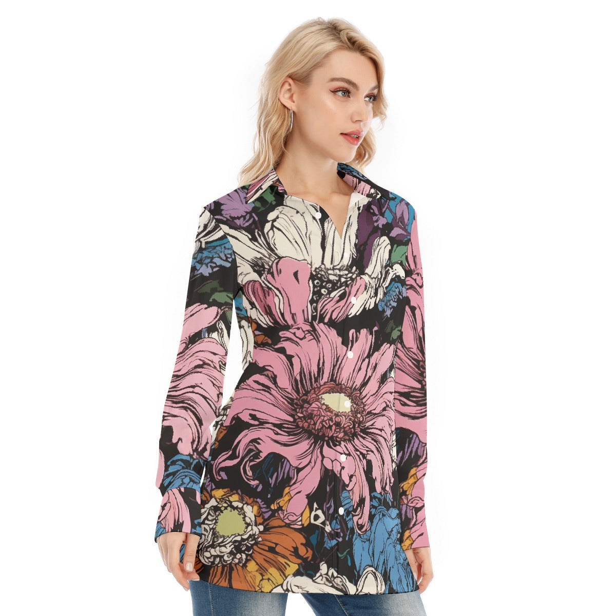 All-Over Print Women's Long Shirt