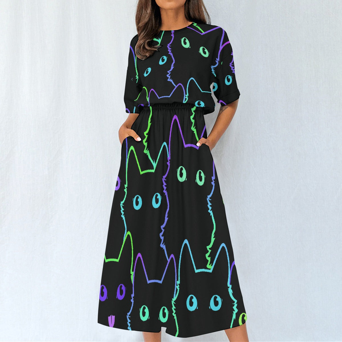 All-Over Print Women's Elastic Waist Dress