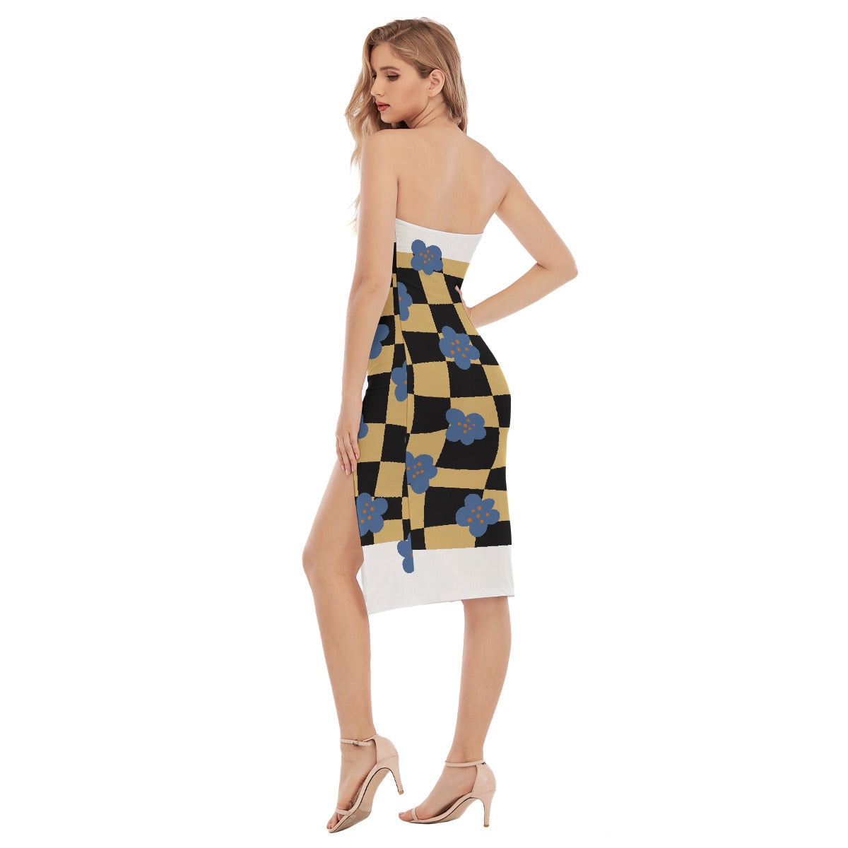 All-Over Print Women's Side Split Tube Top Dress