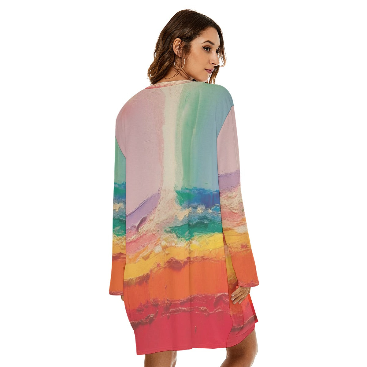 All-Over Print  Women's Loose Crew Neck Dress