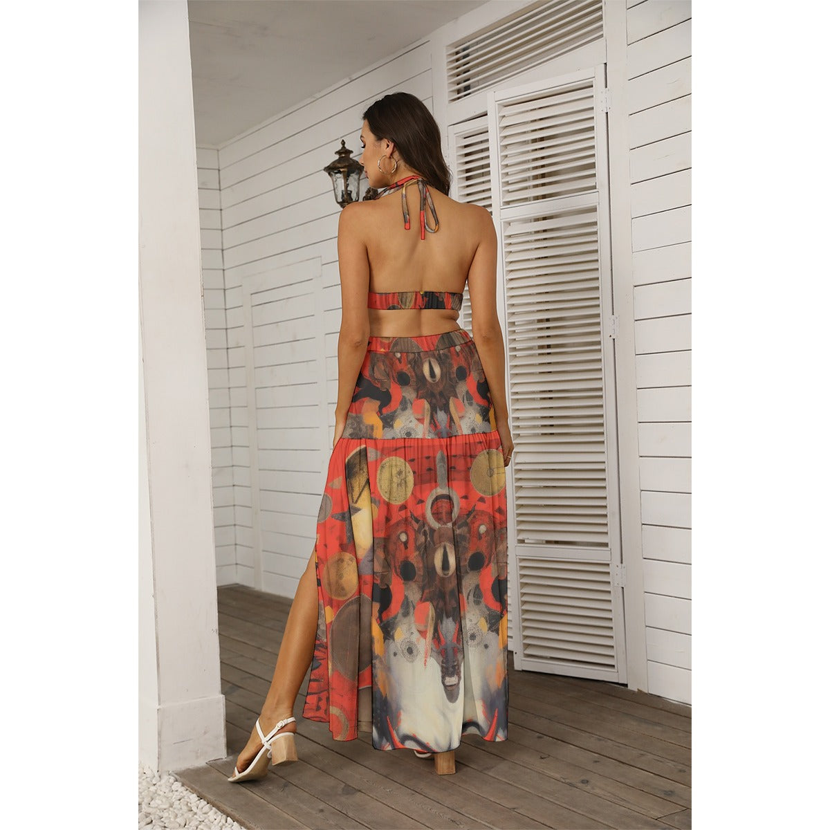 All-Over Print Women's Tie Back Wrap Dress