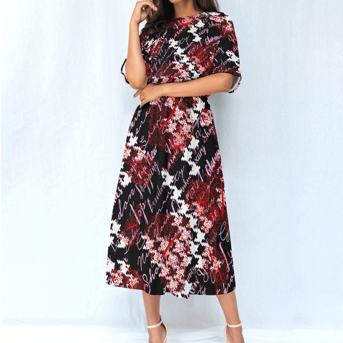 All-Over Print Women's Elastic Waist Dress