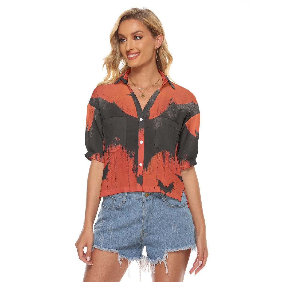 All-Over Print Women's V-neck Shirts