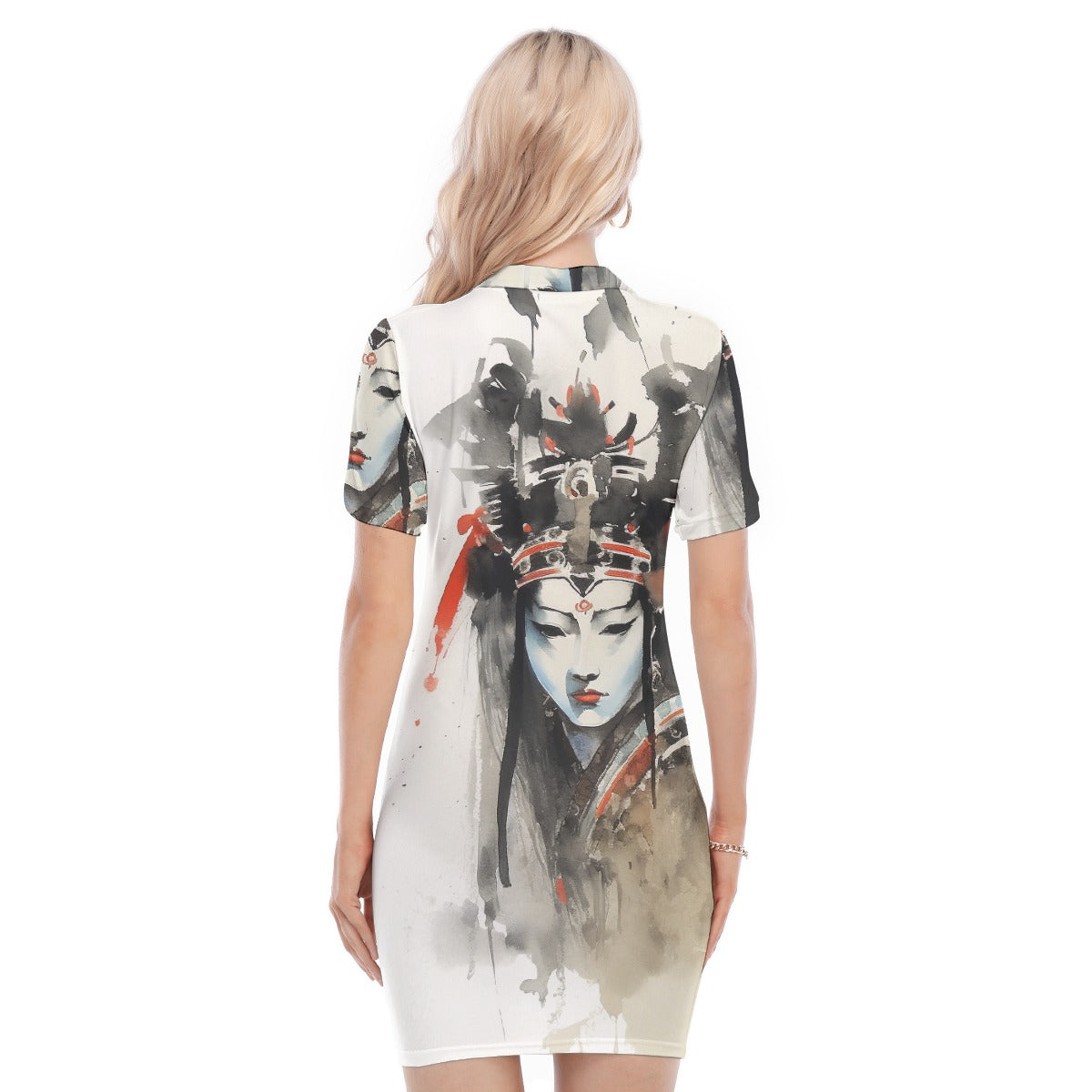 All-Over Print Women's Polo Collar Dress