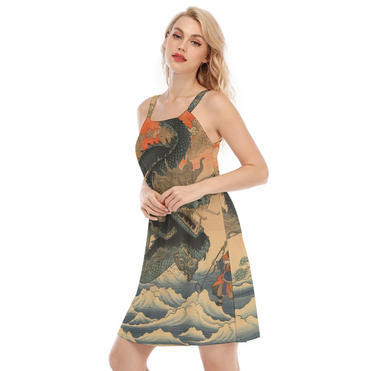 All-Over Print Women's O-neck Cami Dress