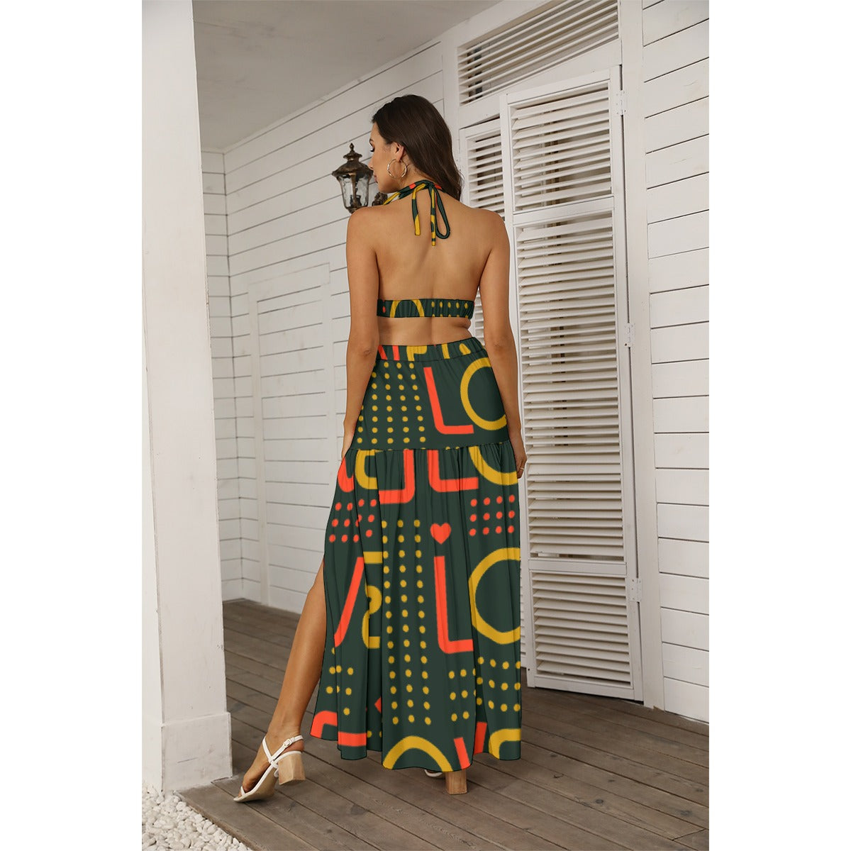 All-Over Print Women's Tie Back Wrap Dress