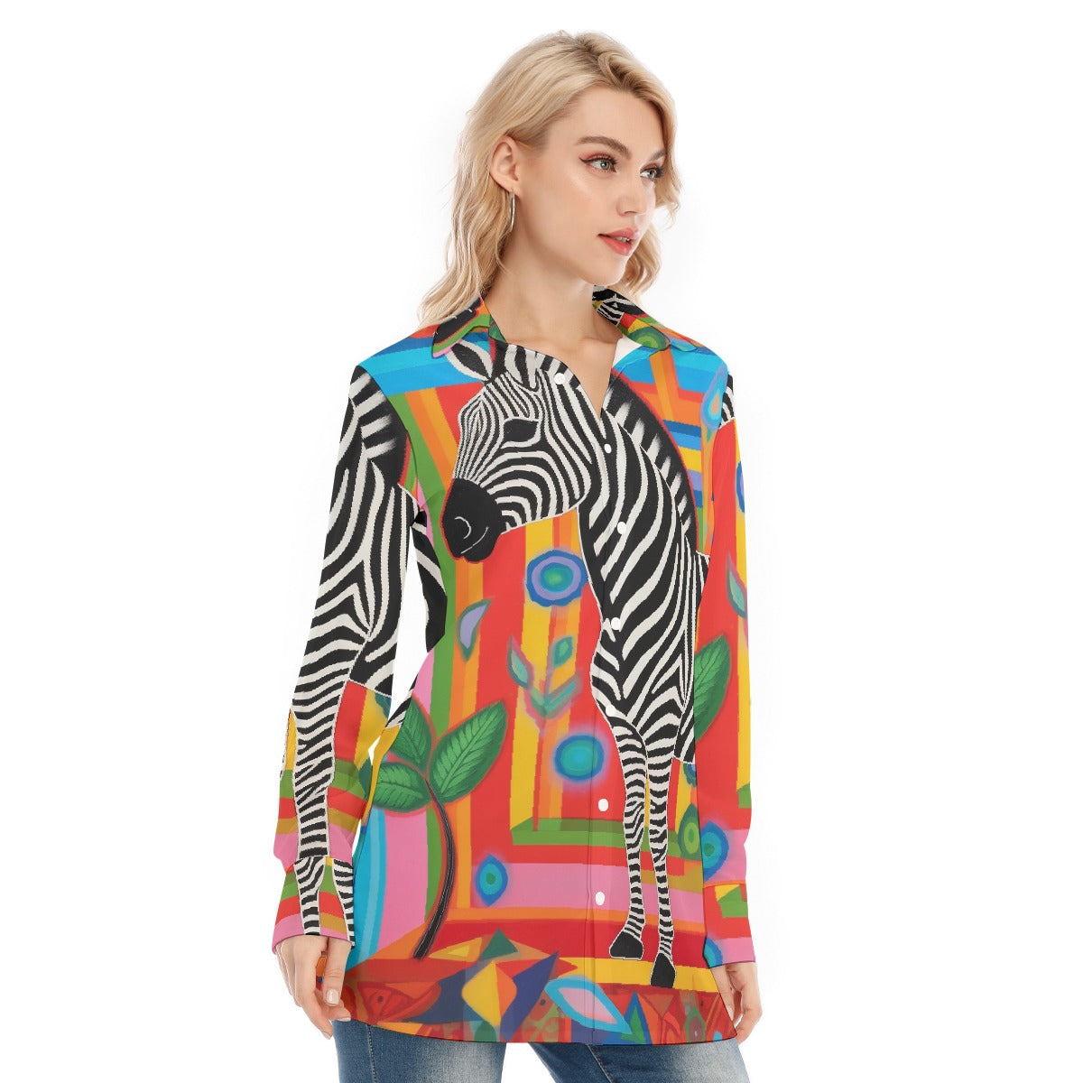 All-Over Print Women's Long Shirt