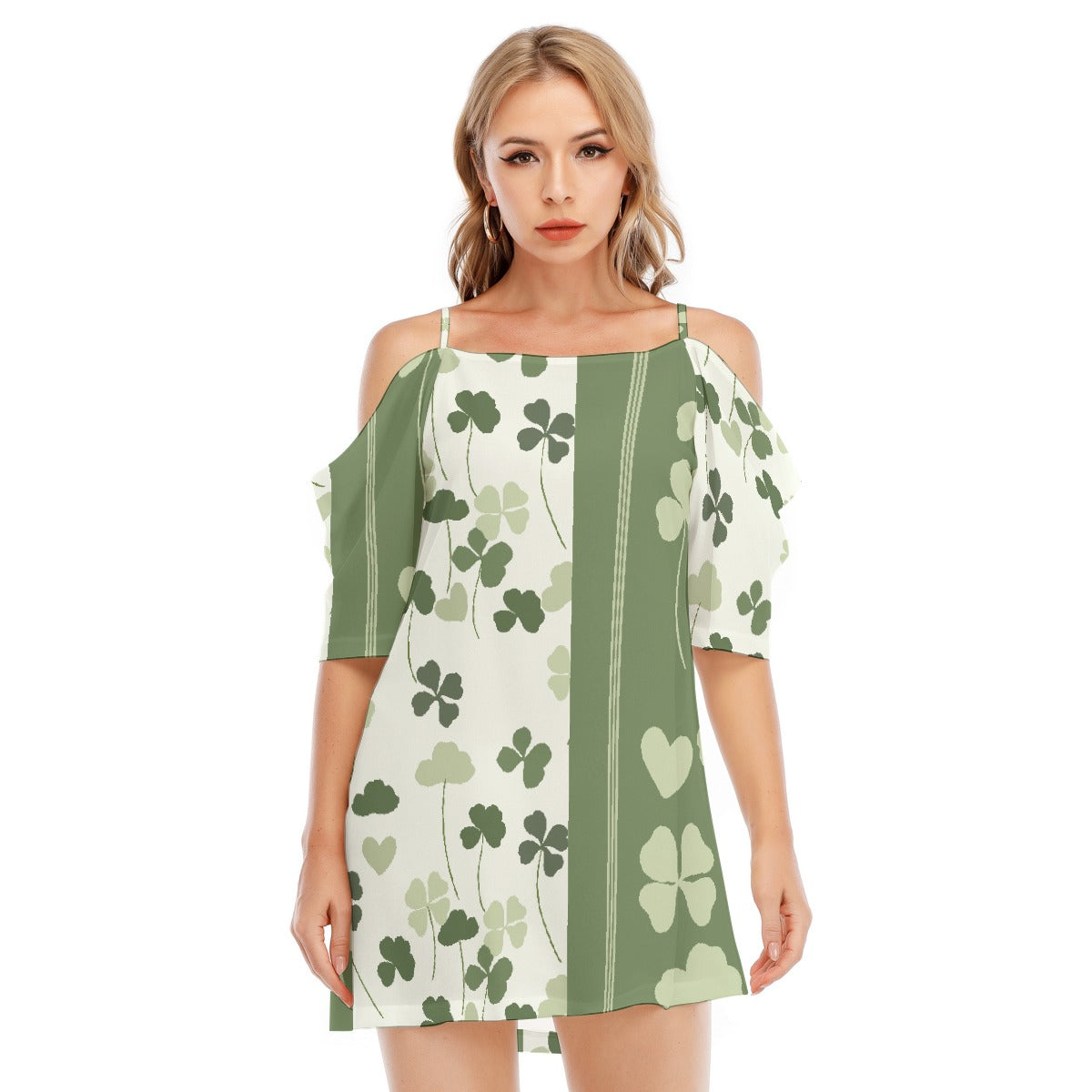 All-Over Print Women's Off-shoulder Cami Dress