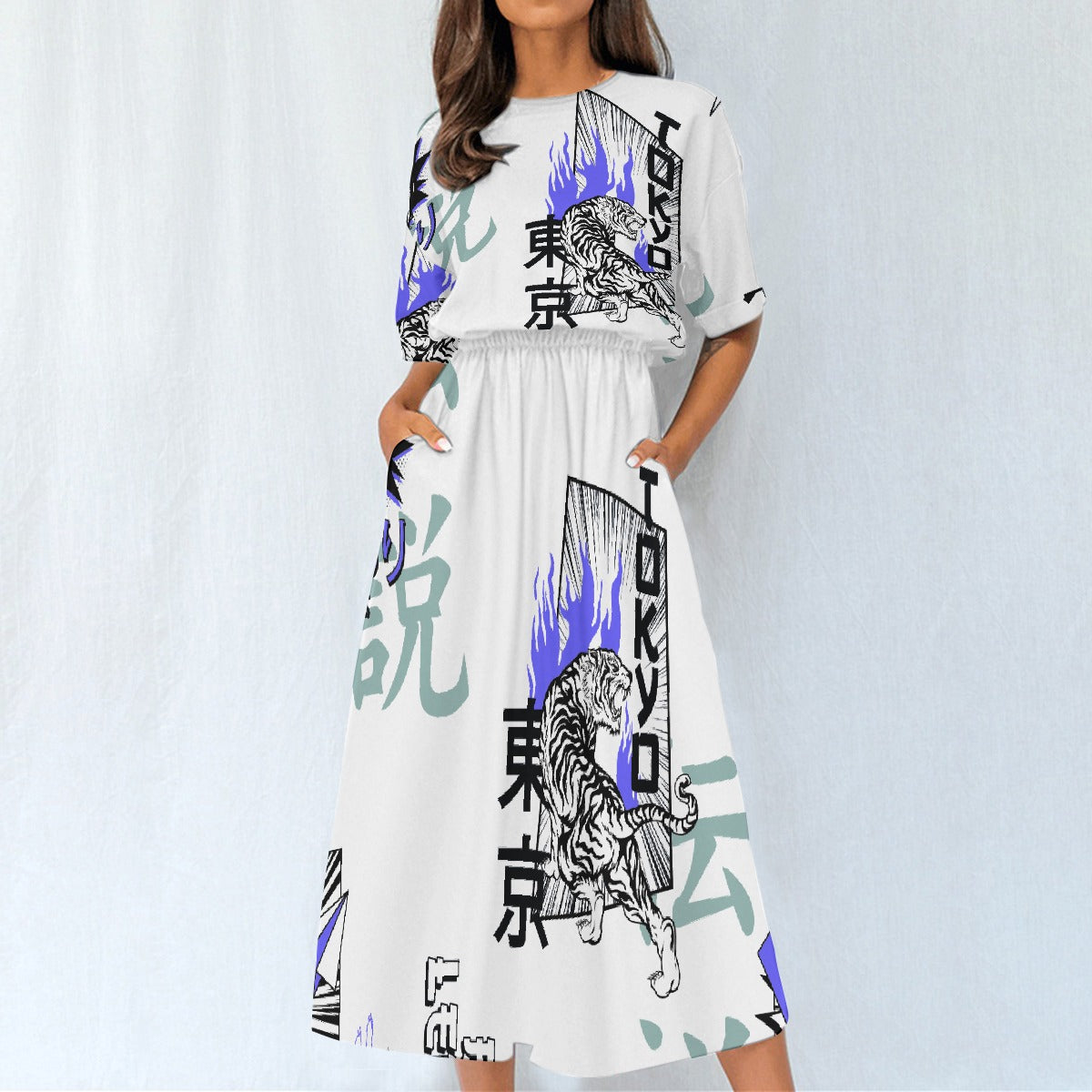 All-Over Print Women's Elastic Waist Dress