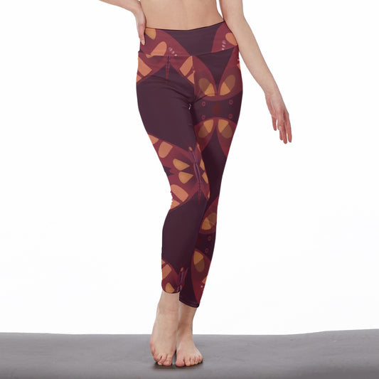 All-Over Print Women's High Waist Leggings | Side Stitch Closure