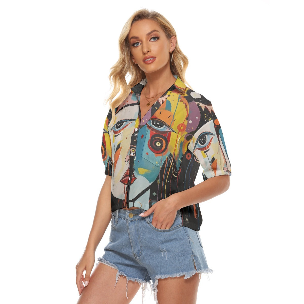 All-Over Print Women's V-neck Shirts