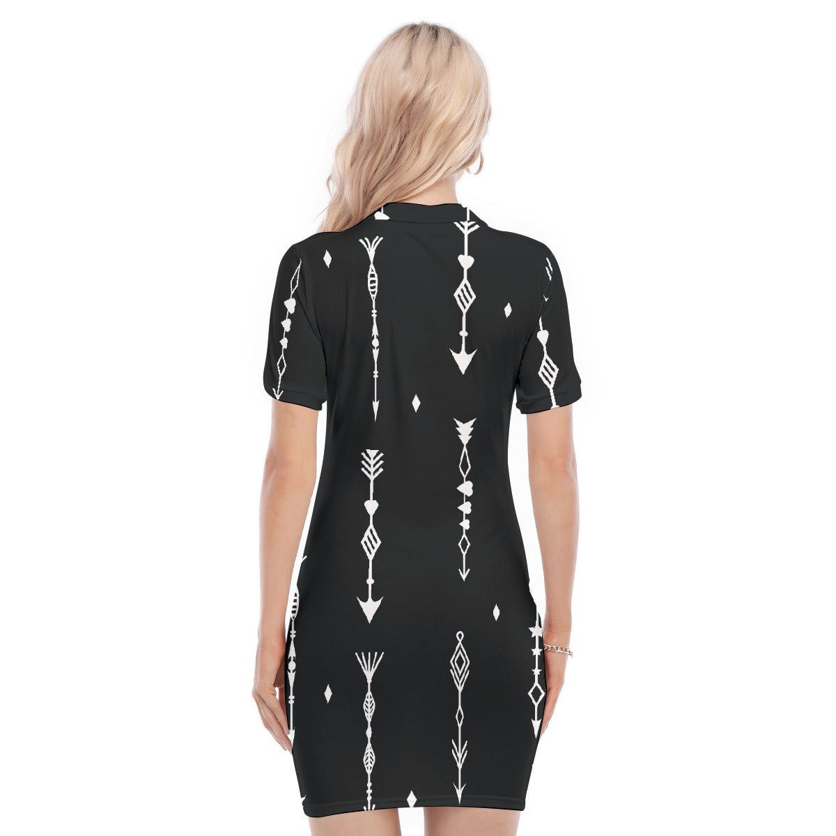 All-Over Print Women's Polo Collar Dress