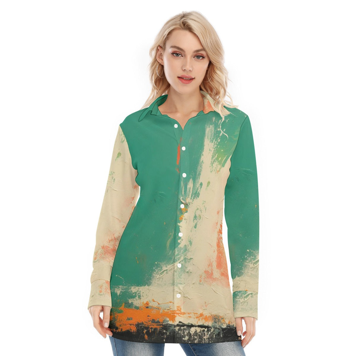 All-Over Print Women's Long Shirt