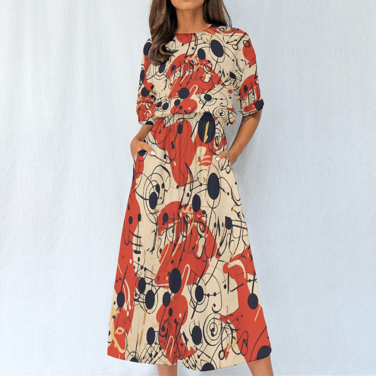 All-Over Print Women's Elastic Waist Dress