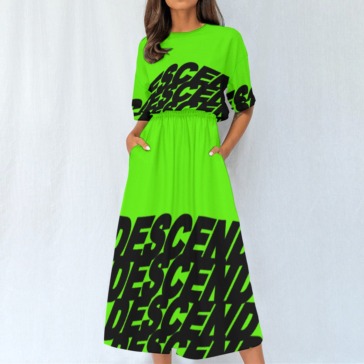 All-Over Print Women's Elastic Waist Dress