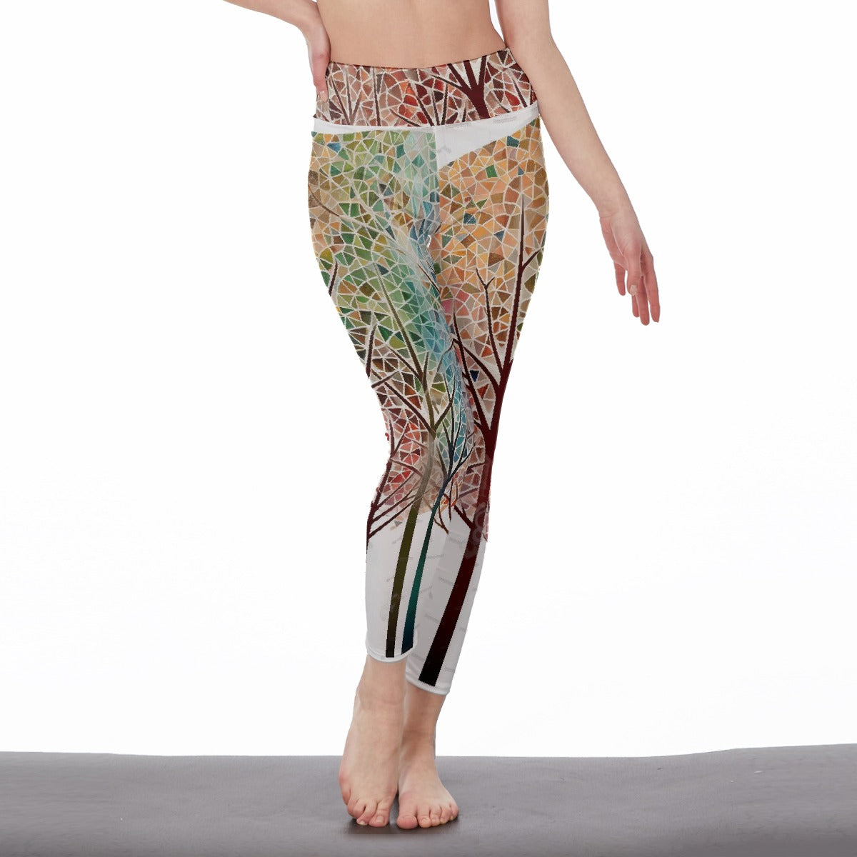 All-Over Print Women's High Waist Leggings | Side Stitch Closure