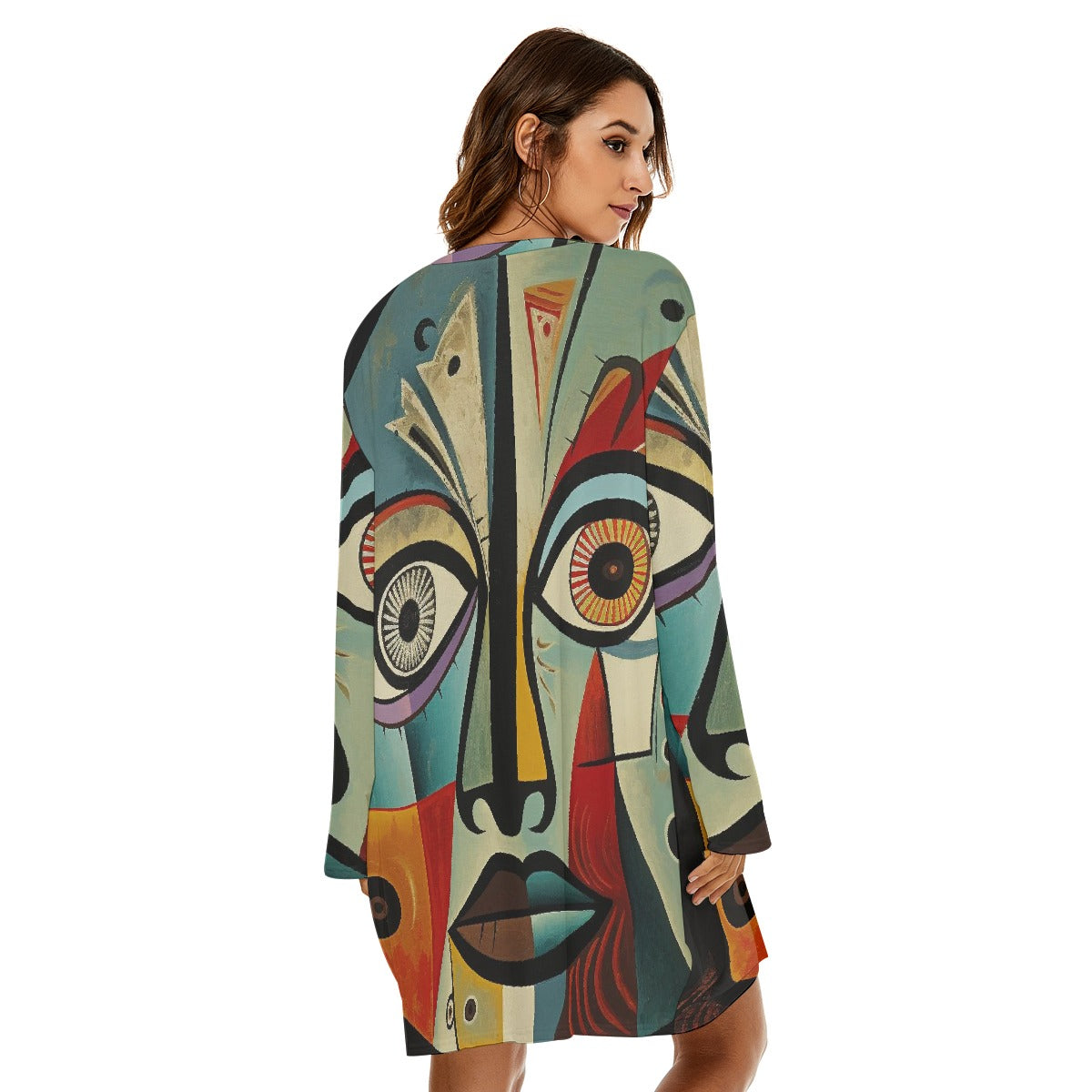 All-Over Print  Women's Loose Crew Neck Dress