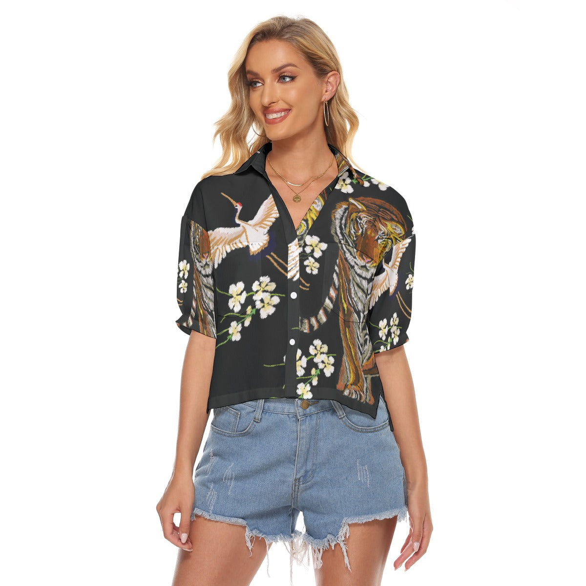 All-Over Print Women's V-neck Shirts