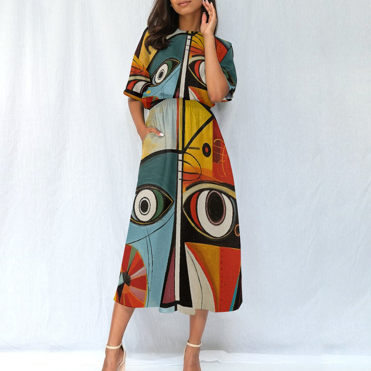 All-Over Print Women's Elastic Waist Dress