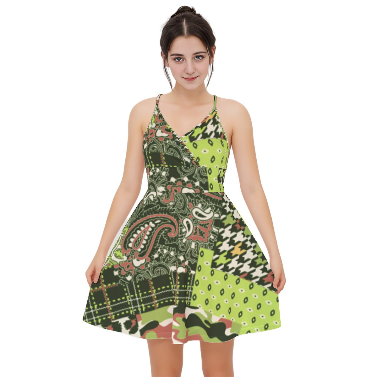 All-Over Print Women‘s Cross Cami Dress