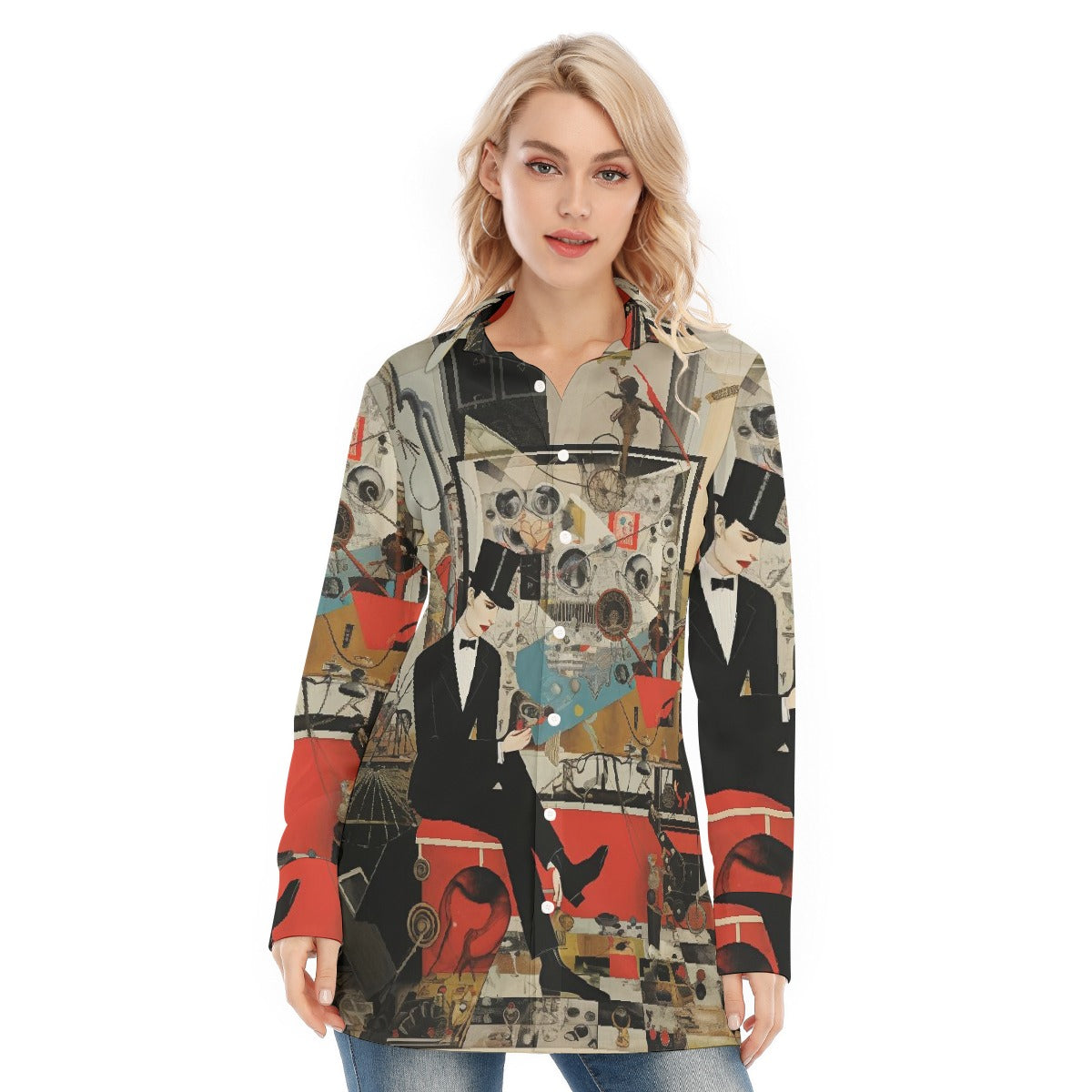 All-Over Print Women's Long Shirt