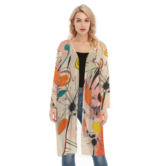 All- Over Print Women's Long Sleeve Mesh Cardigan