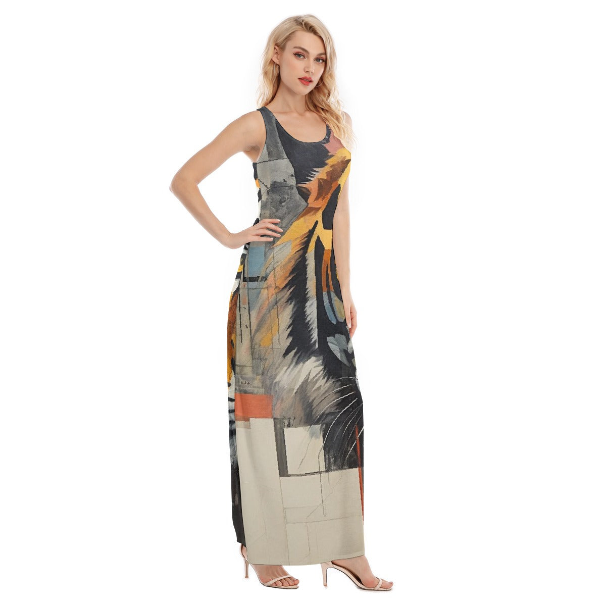 All-Over Print Women's Vest Dress | Length To Ankle